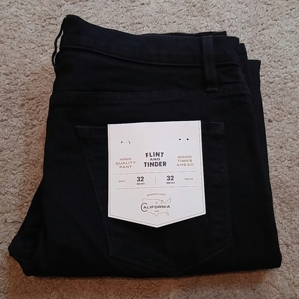 Flint and Tinder black stretch denim jeans. 32x32